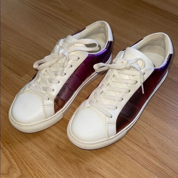 Kurt Geiger Shoes - Kurt Geiger Sneakers Leather Lane Stripe Pink Combo Size 7